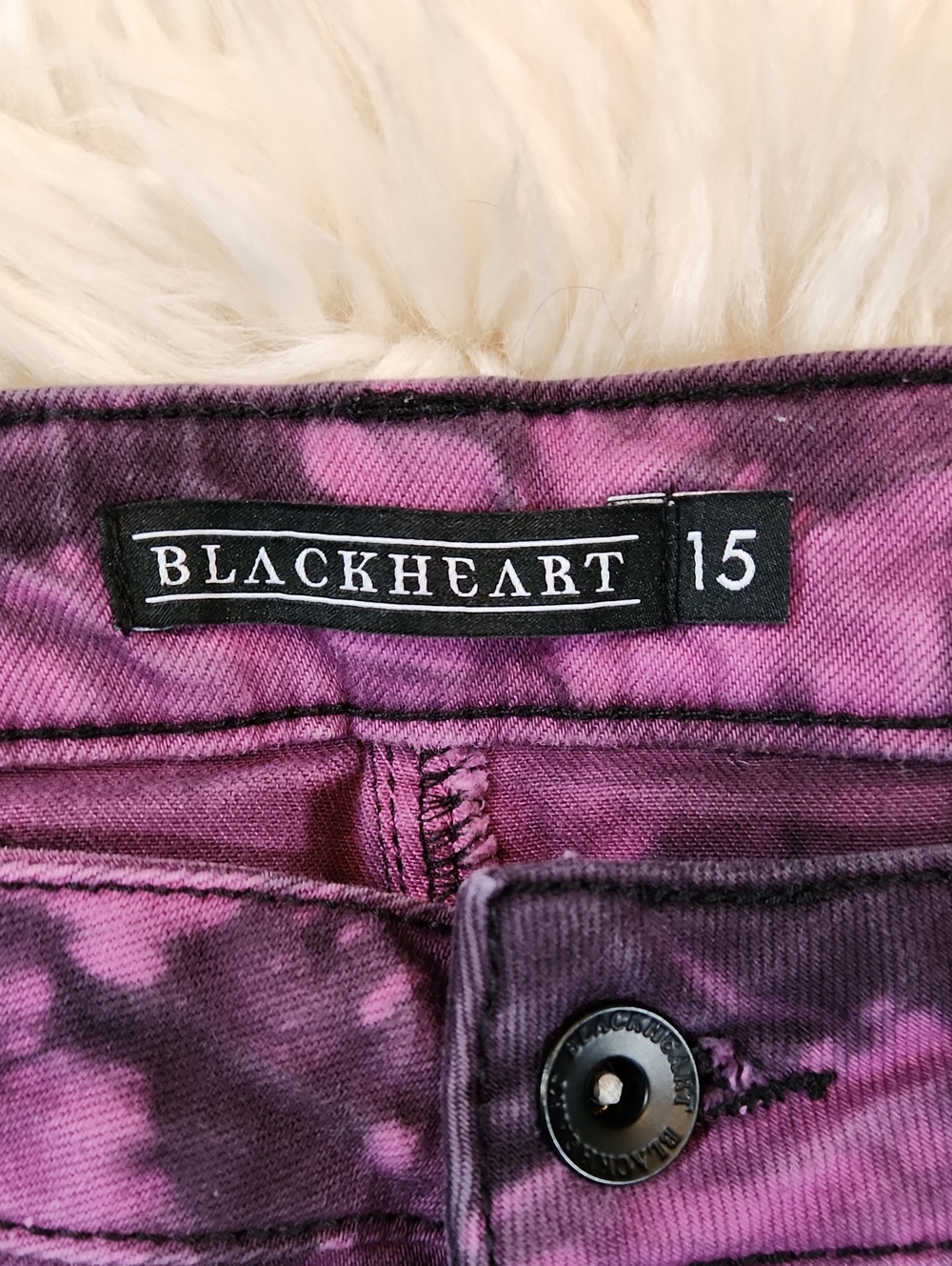 Blackheart Womens High Waisted Tie-Dye Denim Shorts - Picture 2 of 3